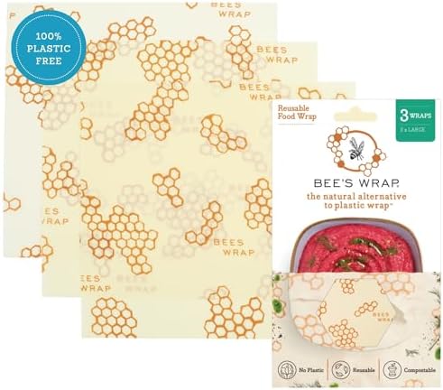 Bee's Wrap Beeswax Food Wraps, 3 Large Pack by BeesWrap