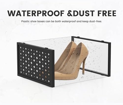 Pinkpum XXL 12 Pack Shoe Storage Box Clear Plastic Stackable Shoe Organizer - Image 4