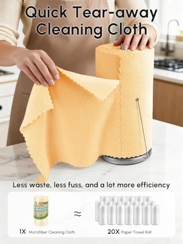 Microfiber Cleaning Cloths Roll 75 Pack 12x12 Inch Lint Free - Image 2
