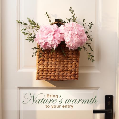 84ECO Set of 2 Brown Wicker Hanging Baskets - Image 3