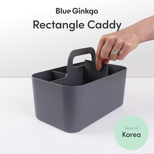 BLUE GINKGO Stackable Organizer Caddy, Dark Grey, Made in Korea - Image 2
