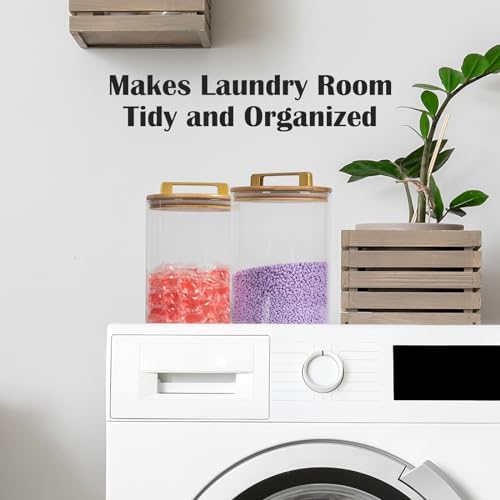 Glass Jars For Laundry Room Organization and Storage, 2 Pack -0.9 Gallon - Image 4