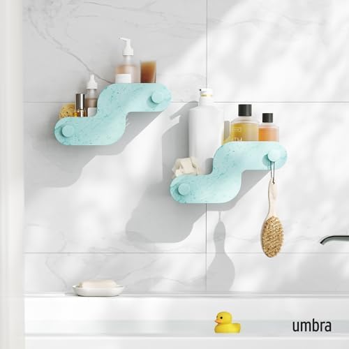 Umbra Nami Shower Caddy, Adhesive No Drill Bathroom, Ocean Blue - Image 2