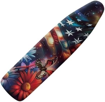 Butterfly 15x54 Ironing Board Cover USA Flag Elastic Edge Applicable Standard by Vanideaoty