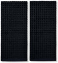 Jacquotha Black Waffle Cotton Hand Towels Set of 2 – Quick Dry, Low Lint by Jacquotha