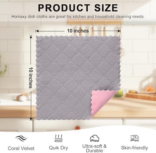 Homaxy 12 Pack Super Soft Dish Cloths - Image 3