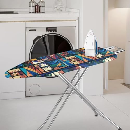 Geometric Window Steam Ironing Board Cover 15x54, Colorful Abstract Art - Image 2