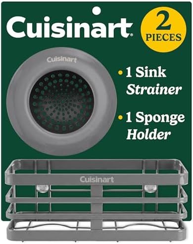 Cuisinart Sink Drain Strainer & Suction Cup Sponge Holder, 2-Piece Set by BestBrands