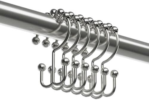 Maytex Shower Curtain Hooks, Shower Curtain Rings, Rust-Resistant Decorative - Image 4