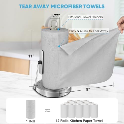 AIDEA Microfiber Cleaning Cloth 330 Sheets 6 Roll, Cleaning Rags 11×9" - Image 2