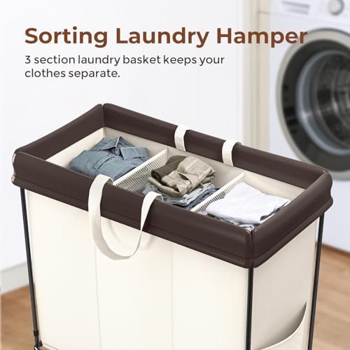 320L Laundry Hamper with Wheels, Large Rolling Laundry Basket with Wheels - Image 3