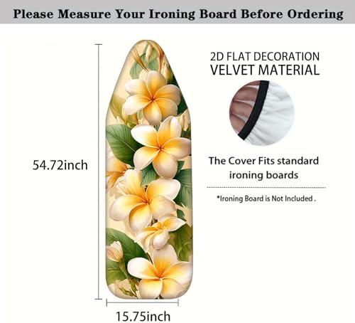 Nuxovilar Yellow White Floral Ironing Board Cover 15x54 Polyester - Image 4