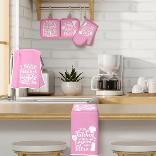 Sratte 6 Pcs Kitchen Decor Accessories Set, Light Pink - Image 3