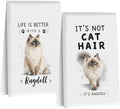 Jztco 2 Pcs Funny Cat Kitchen Towels, Cute Cat Gifts Reusable Hand Towels-1 by Jztco