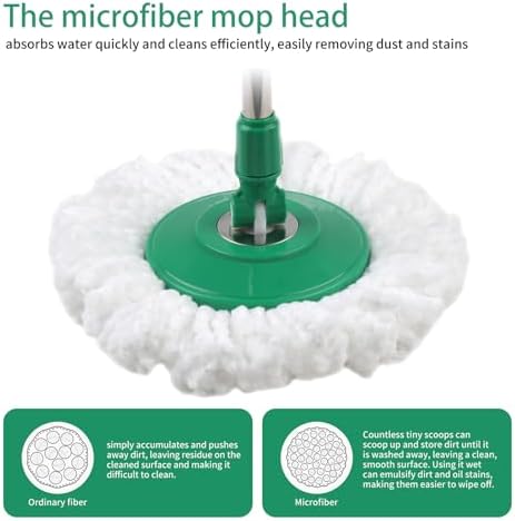 Spin Mop and Bucket with Wringer Set, 360° Rotating Head Mop Bucket System with - Image 7