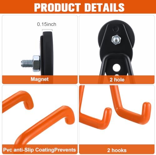 Landhoow 30 Pcs Large Magnetic Hooks Heavy Duty Garage Magnet Hooks Strong - Image 4