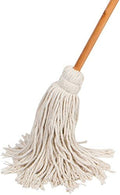 Large Wet Deck Cotton Mop with Solid Wood Handle by TidyTools