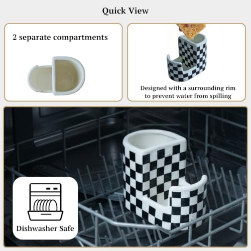 Ceramic Sponge & Brush Holder for Kitchen Sink - Image 3