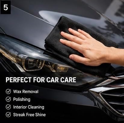 Premium Microfiber Cleaning Towels, 16 x 16 Inch, 400 GSM, Ultra Soft, - Image 5