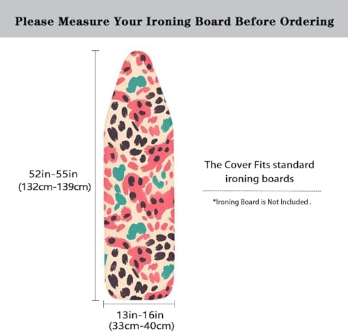 Leopard Texture Ironing Board Cover Pink Cheetah Skin Standard Size 15"x54" - Image 5