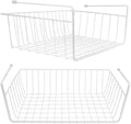 Tebery 2 Pack White Under Shelf Wire Basket Hanging Storage Baskets, Under by Tebery