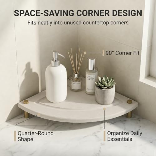 Corner Counter Shelf, Water Absorbing Stone Drying Tray Mat - Image 2