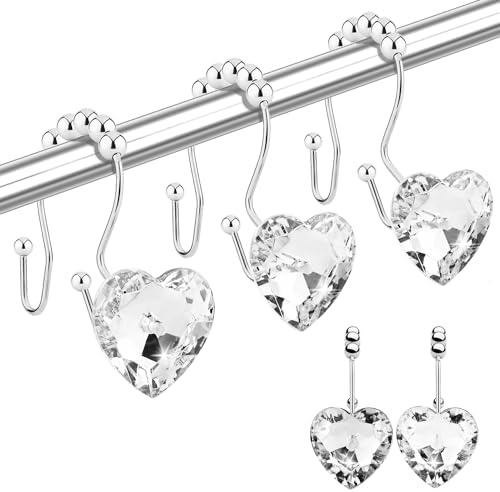 Shower Curtain Hooks Rings for Bathroom by Yapicoco