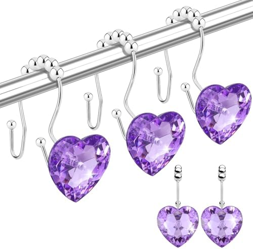 Shower Curtain Hooks Rings for Bathroom by Yapicoco