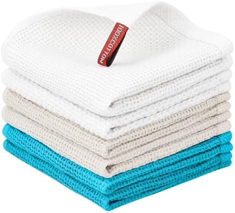 Nialnant 100% Cotton Kitchen Dish Towels, Waffle Weave Dish Cloths by Nialnant