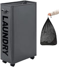 DOKEHOM 29" Enlarged Slim Rolling Laundry Basket Hamper on Wheels by DOKEHOM