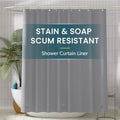 Titanker Plastic Shower Curtain Liner, 72x72 Grey Shower Liner Lightweight PEVA by Titanker