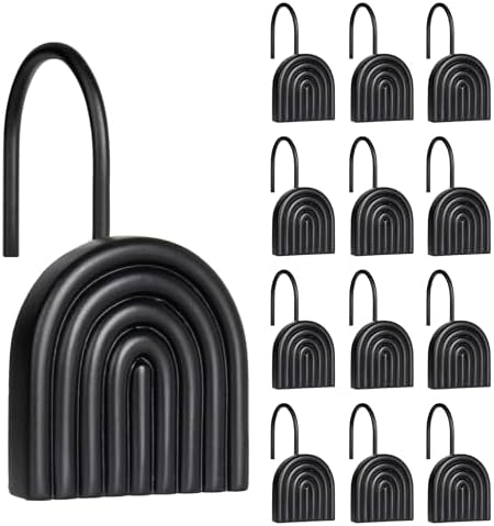 Sunlit Arch Shower Curtain Hooks, Decorative Bathroom Curtain Rings by Sunlit
