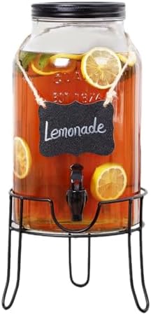 1.5 Gallon Glass Drink Dispensers by Unknown
