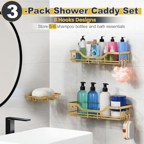 OMAIRA 3-Pack Shower Caddy - Image 3