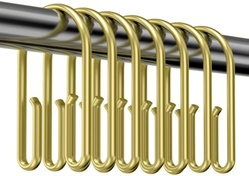 Gold Shower Curtain Hooks Rings ，Double Sided Shower Curtain Rings Rust by VicSWJtory