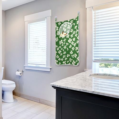 St. Patrick's Day Clovers Green Door Hanging Laundry Hamper Bag - Image 7