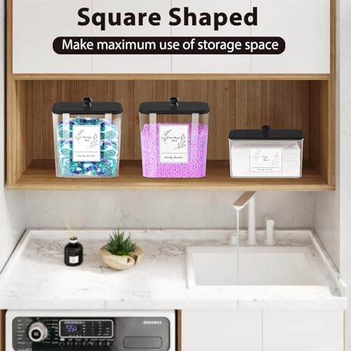 COAZEX 3 Pack Laundry Pods Containers & Dryer Sheet Holder - Image 4