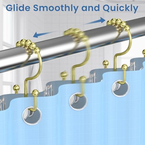 Light Gold Shower Curtain Hooks Double Sided - Image 5