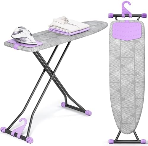 KINGBOARD Ironing Board with Silicon Iron Mat, Heavy Duty Leg 13x43 Grey by KINGBOARD