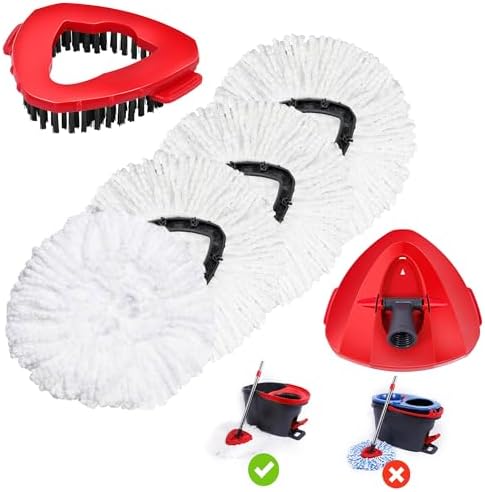 4 Pack Spin Mop Replacements Head Compatible by WaIEJiemiHome