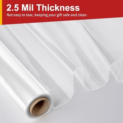 Mauproy 34 In x 100 Ft Clear Cellophane Wrap Roll - Image 3
