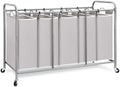 STORAGE MANIAC 5 Section Laundry Sorter, 5 Bins Rolling Separator Laundry Basket by STORAGEMANIAC