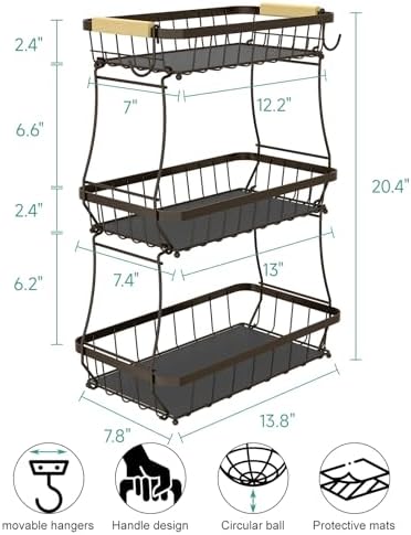 Sevenblue 3-Tier Fruit Basket - Image 2