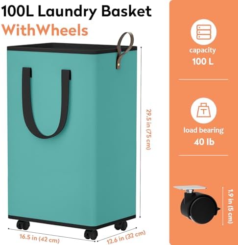 SpaceTrove Rolling Laundry Basket - Image 4