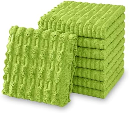 kimteny Microfiber Dish Cloths for Washing Dishes 8 Pack, Lime Green by kimteny