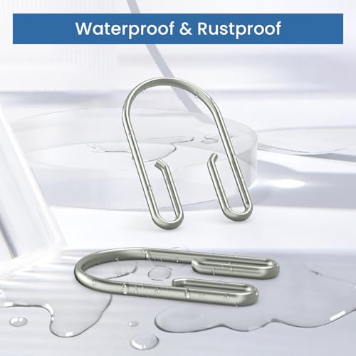 Shower Curtain Hooks Rings ，Double Sided Shower Curtain Hooks Rust Proof，12 pcs - Image 7