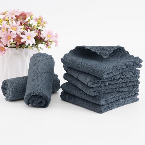 Homaxy 12 Pack Super Soft & Absorbent Dish Cloths, Dark Grey - Image 6
