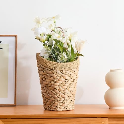 Handwoven Water Hyacinth Boho Front Door Basket - Image 5