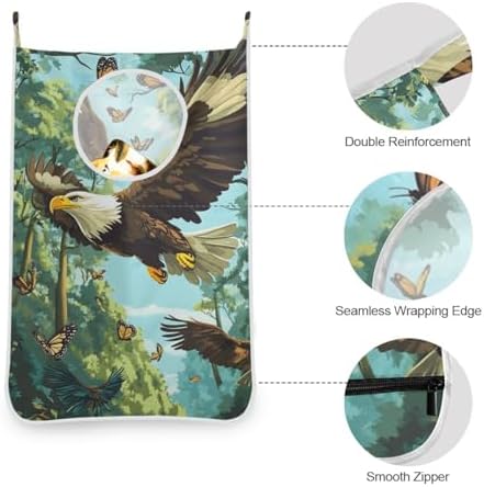 2PCS Hanging Laundry Hamper Bag Over the Door Laundry Hamper Wall Hamper Large - Image 6