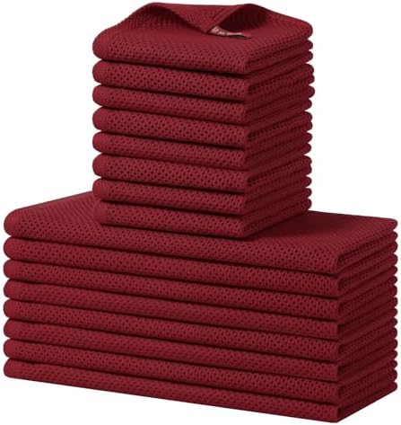 Homaxy 16 Pack 100% Cotton Kitchen Towels and Dishcloths Set by Homaxy